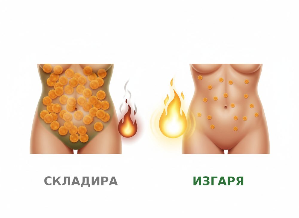 Жена гледа притеснено корема си в огледалото
